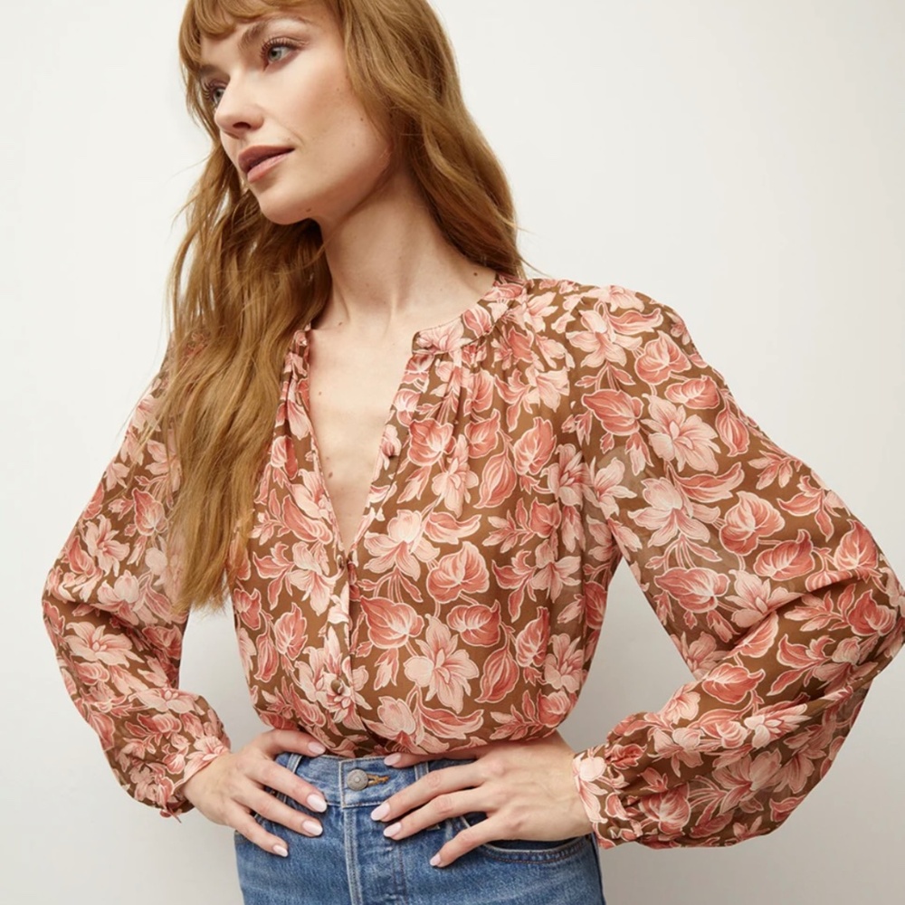Veronica Beard Ashlynn Silk Blouse size 4